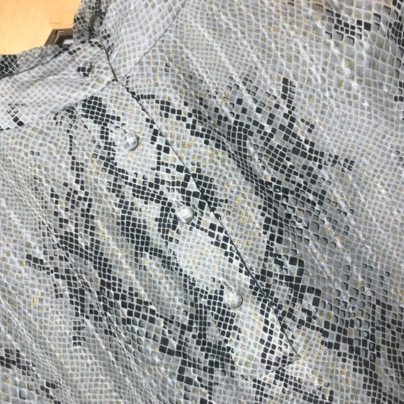 ADRIANNA PAPELL 100% Silk Vintage Snake Print Georgette Blouse Size 10 - Picture 8 of 9